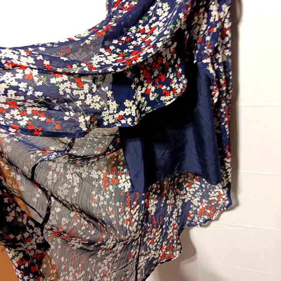 Gorgeous EUC Women's Spaghetti Strap Asymmetrical Midi Dress, Size Large - Picture 6 of 9